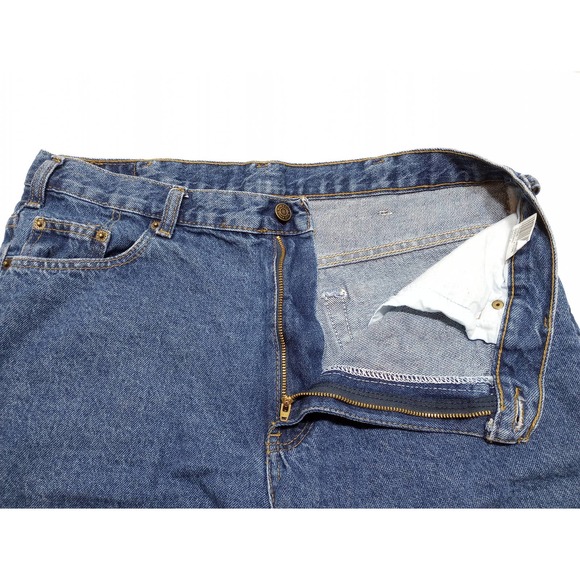 Full Blue 36" jean shorts mens at the knee midrise medium wash 100% cotton - Picture 3 of 7